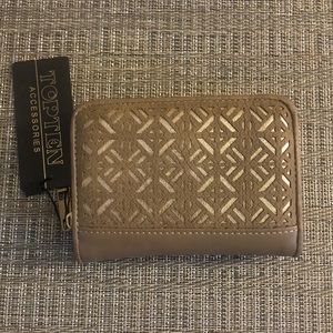 NWT Tan w gold wallet